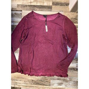 Coco + Carmen Women's Mauve Blouse with Ruffle sleeves and Waist - Size L/XL